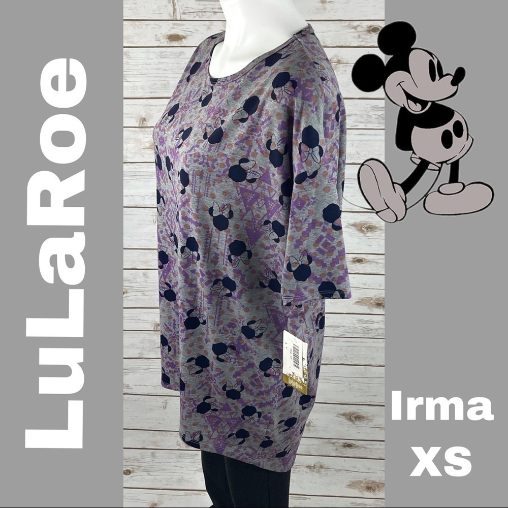 LuLaRoe Irma Disney Minnie Mouse Purple Tunic